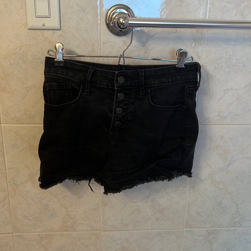 High Waisted black jean shorts